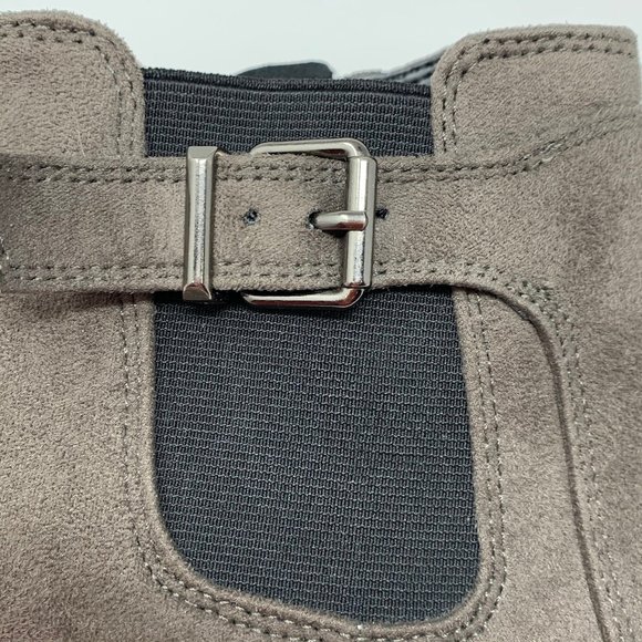 Soda Gray Faux Suede Side zip Bootie Size 7.5 - Picture 4 of 8